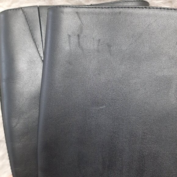 Ralph Lauren Boots MICAH Women's Knee High Tall Riding Black Leather Zipper 7B - Picture 9 of 9